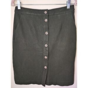 Skies are blue corduroy button down med knee pencil skirt